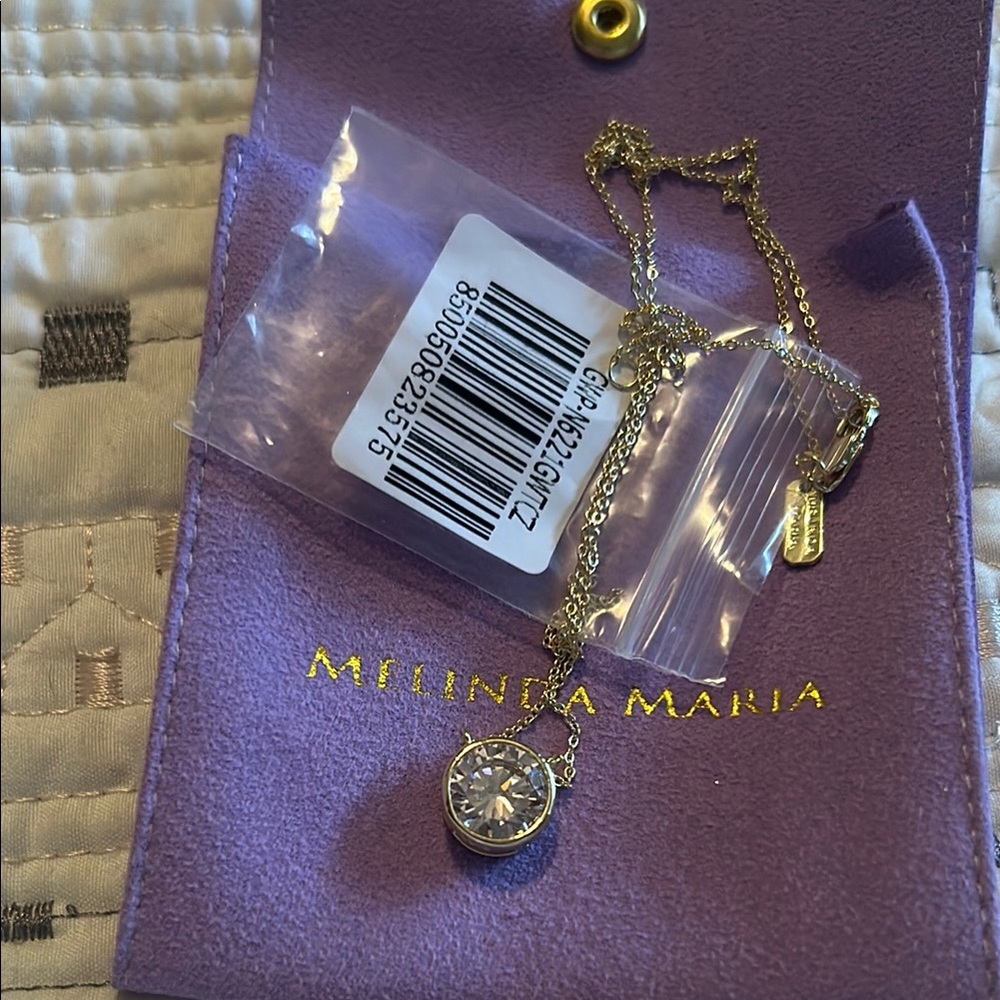 Melinda Maria Gold Necklace with Sparkling Pendant